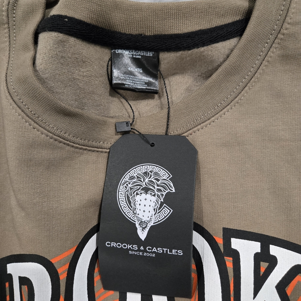 Crooks & Castles Brown Sweatshirt with Orange Accents - Picture 4 of 5